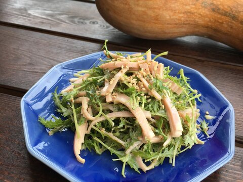 水菜とロースハムのサラダ♪